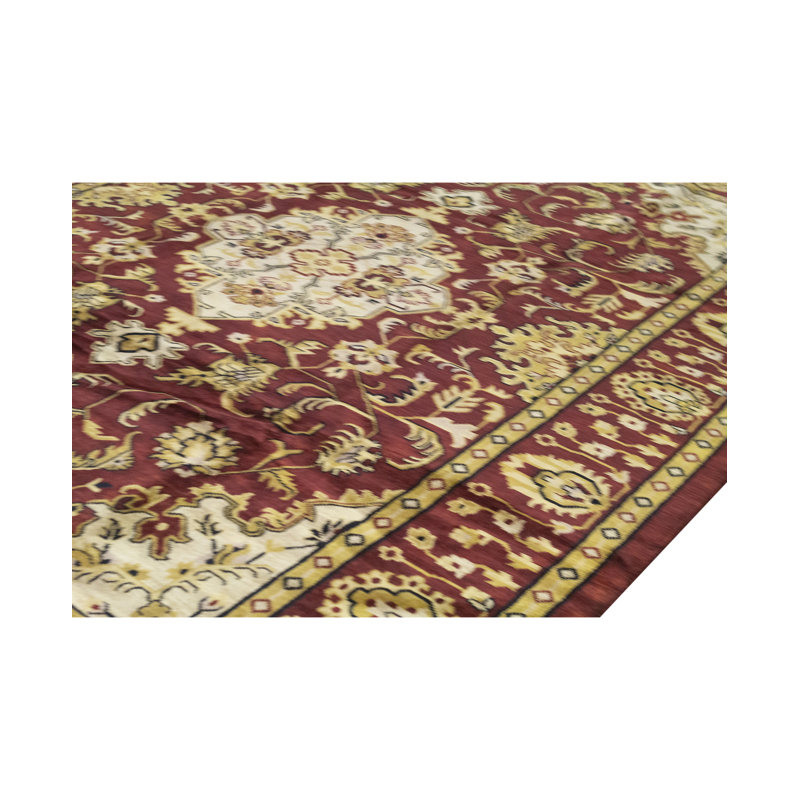 Hand-Knotted High-Quality Red and Red Area Rug