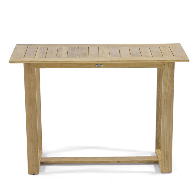 Table de bar rectangulaire pour l'extérieur en teck de 60 po L Laguna Horizon