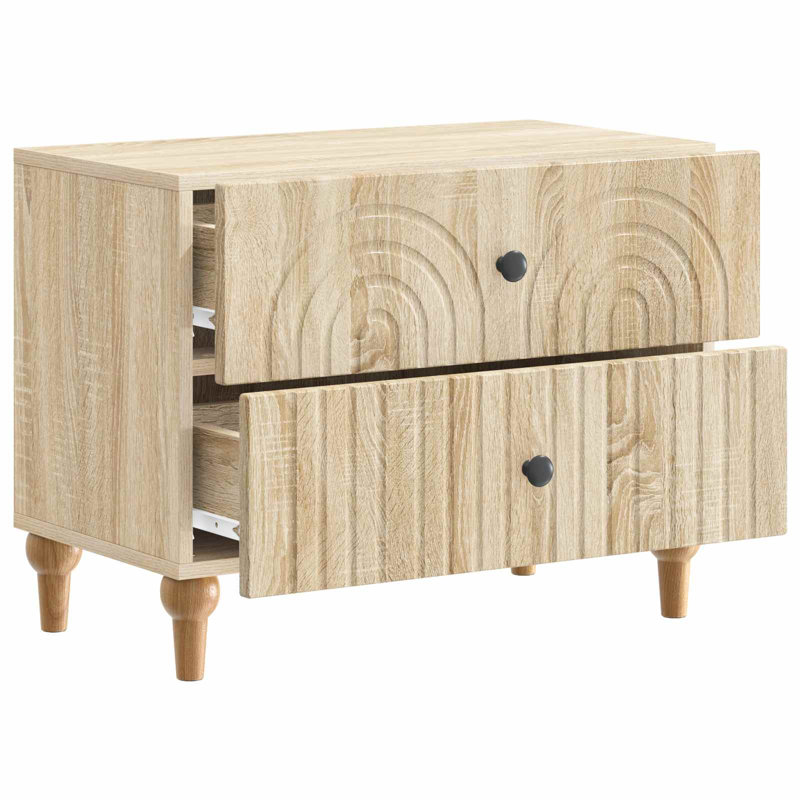 62cm W Manufactured Wood Bedside Table, Sonoma Oak