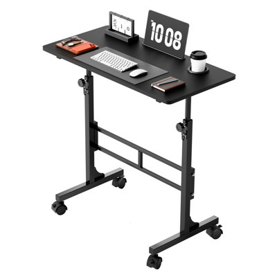 Small Standing Desk Adjustable Height Portable Rolling Desks with Wheels