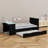 Stylish Wood Daybed with Trundle, Desk, LED Lights and USB Charging System-1684235505