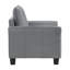 Fauteuil d'appoint rembourré à accoudoirs roulés gris