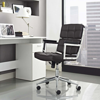 Chaise de bureau rembourrée en vinyle Portray
