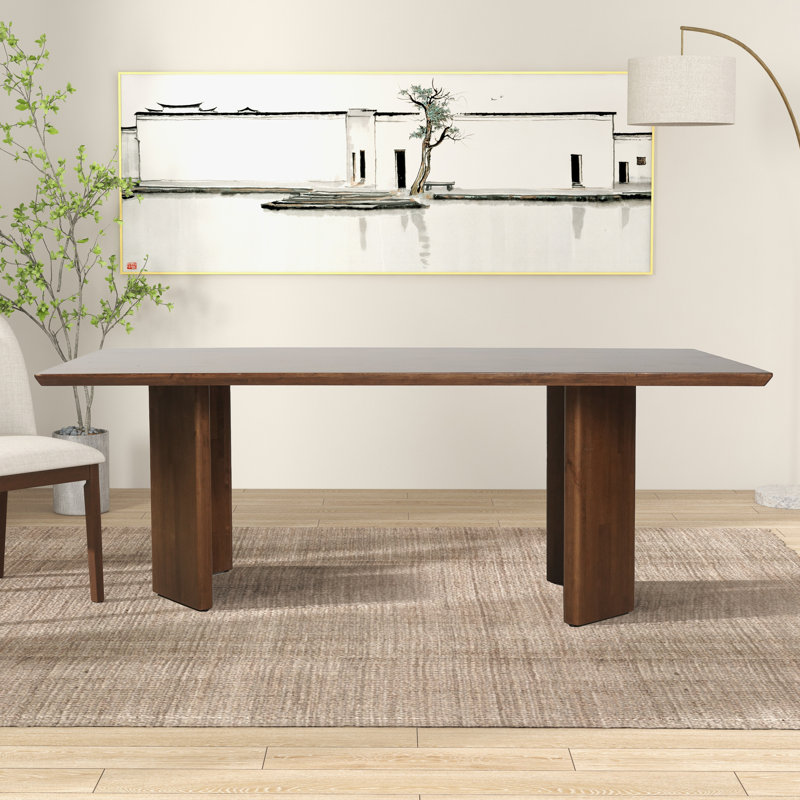 Chen 86" Solid Wood Rectangular Dining Table