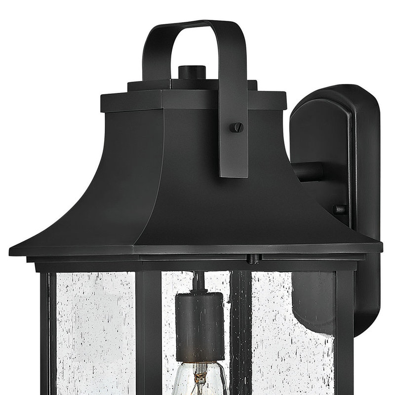 Lanterne murale d'extérieur à 1 ampoule Sereia, Noir, H 19 po x l 8,5 po x P 9,5 po