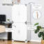 Armoire 4 portes avec tablettes de rangement pour garde-manger, blanc industriel pour la cuisine, la chambre à coucher, le salon, le vestibule et la tablette