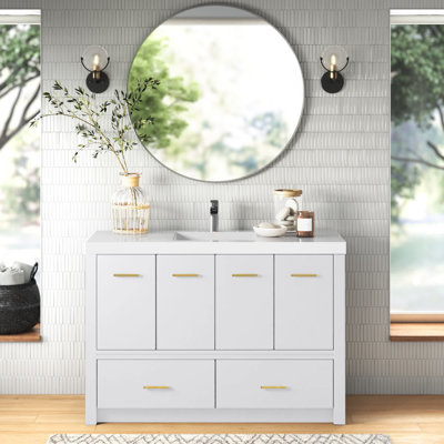 Ensemble de meuble-lavabo simple 49 po Blanche