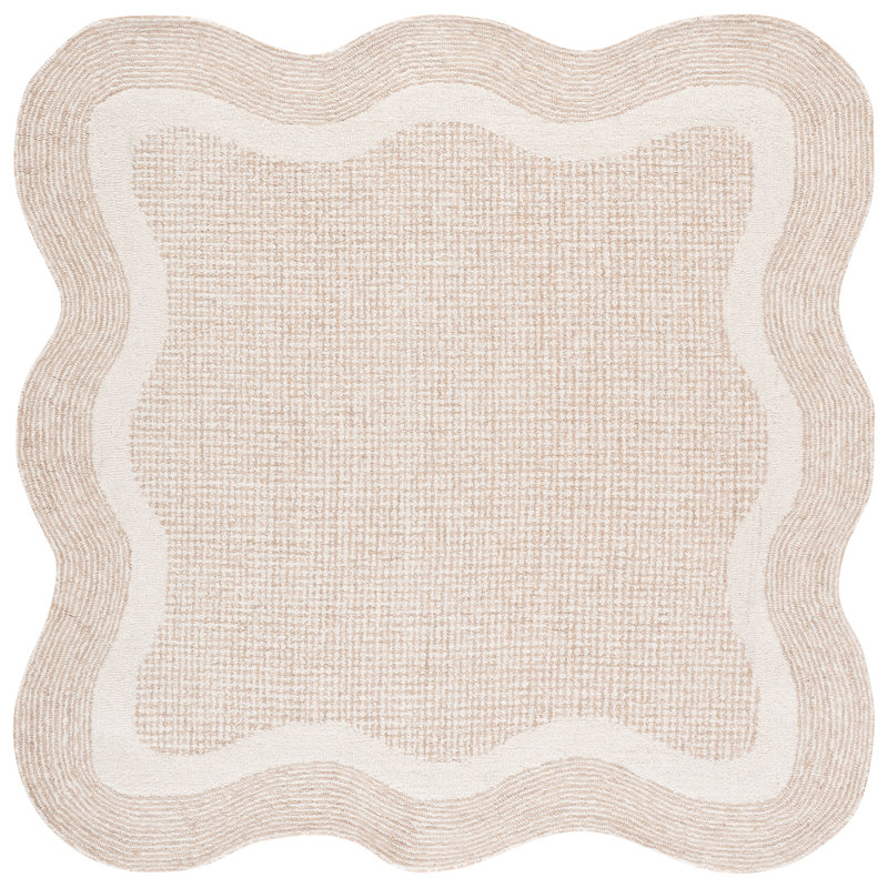 Ebony 536 Hand Tufted 80% Wool; 20% Cotton Geometric Rug, Square 6'