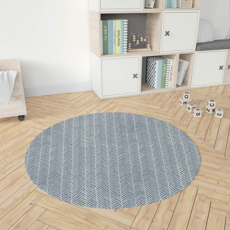 Tapis de jeu Chevron Block Kids, Bleu