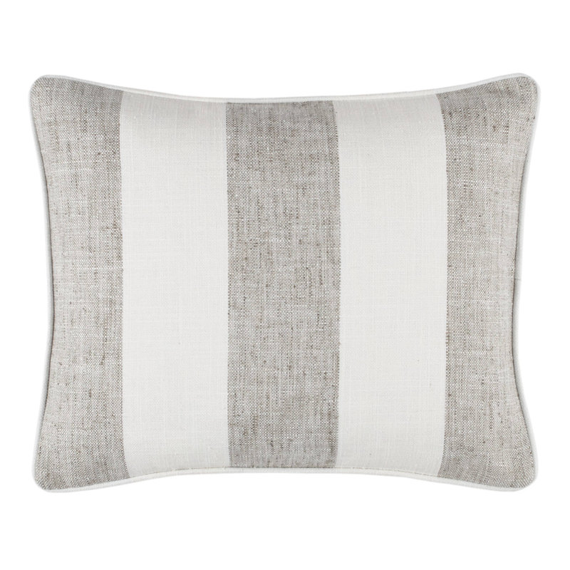 Awning Polyester Indoor/Outdoor Pillow Cover, Rectangle 16"H x 20"W, Gray Striped