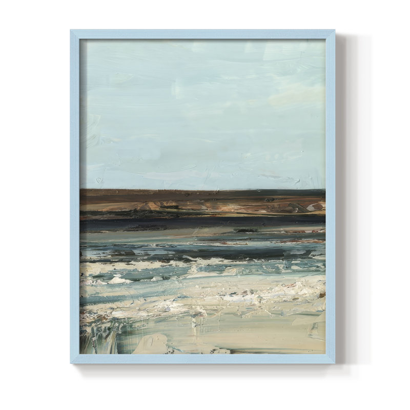 Rich Coastline I, reproduction encadrée - bois massif, H 30 po x l 24 po, Bleu