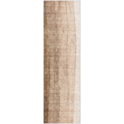 Premium Machine Washable Prisco Brown Rug
