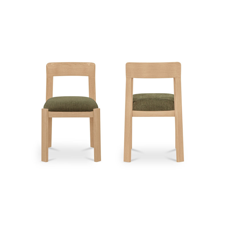 Oli Dining Chair Dark Green-Set of Two, Green