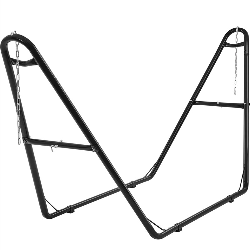 Black Galvanized Iron Universal Hammock Stand with Anti-slip Foot Pads