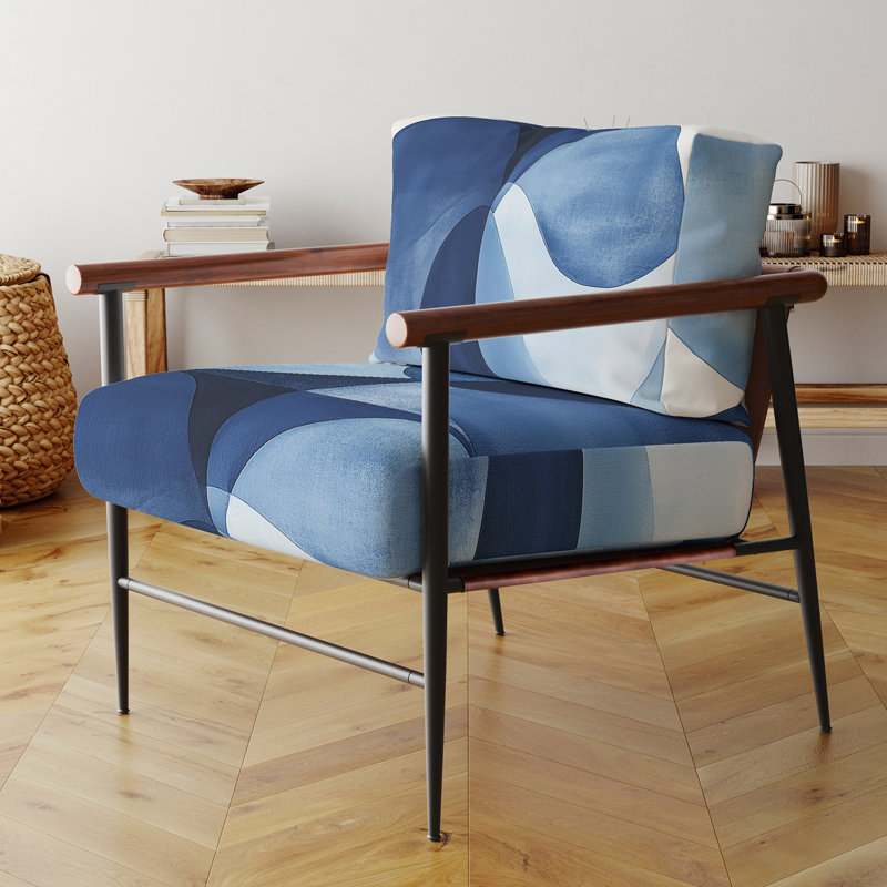 Chaise d'appoint Abstract Shapes, Brown Round Arms