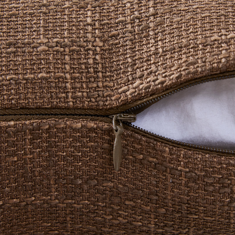 Ensemble de 2 taies d'oreiller carrées Linen Texture, 18 po x 18 po, Brun