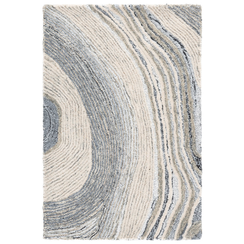 Kring Hand Tufted New Zealand Wool Abstract Rug, Rectangle 2' x 3'