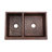 33" Hammered Copper Kitchen Apron 40/60 Double Basin Sink with Matching Drains, and Accessories