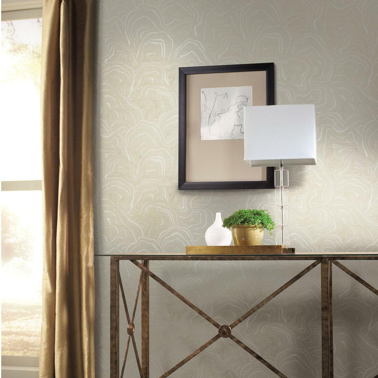 Nessa Abstract Wallpaper, Cream