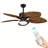 52- Inch Tropical Ceiling Fans With Light And Remote, 5 Leaf Blades Energy- Efficient Ceiling Fan For Outdoor, Indoor- Brown