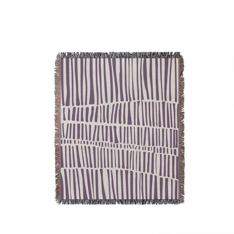 Jeté en coton Afia Tribal, Mauve, 60 po x 80 po - Grand