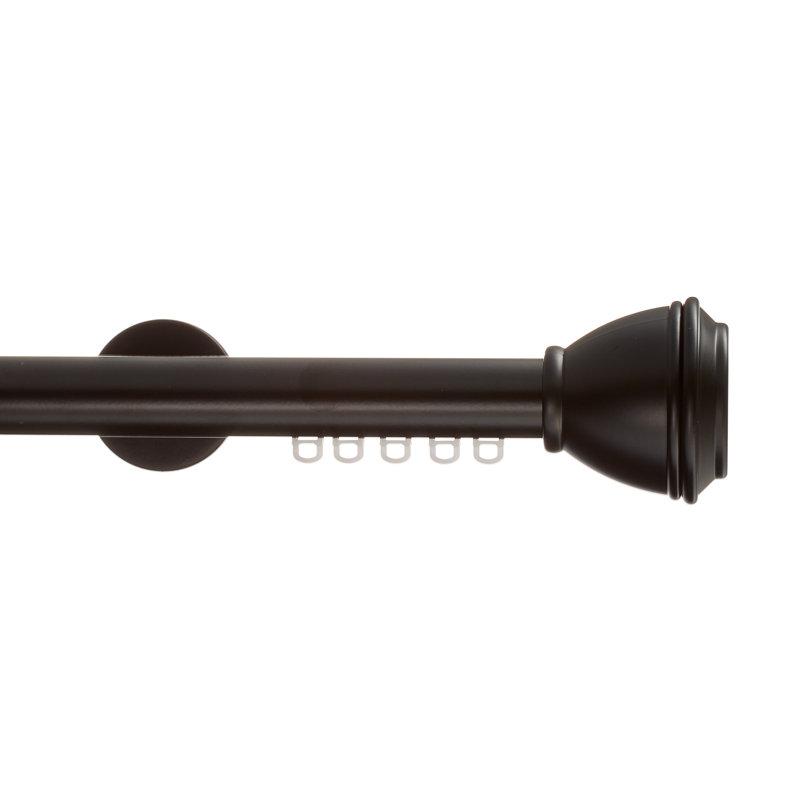 Blaze Single Traverse Curtain Rod, Black
