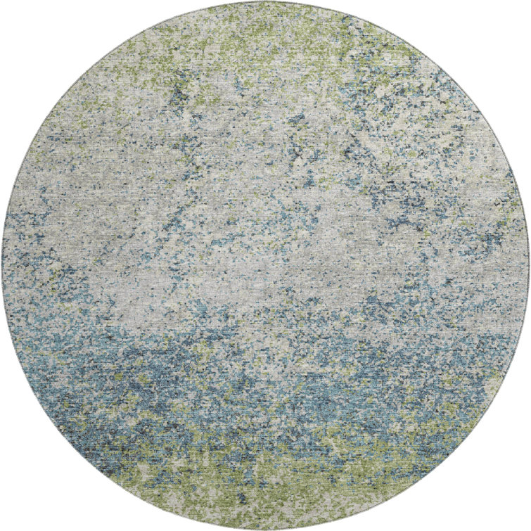 Premium Machine Washable Euriah Green Rug