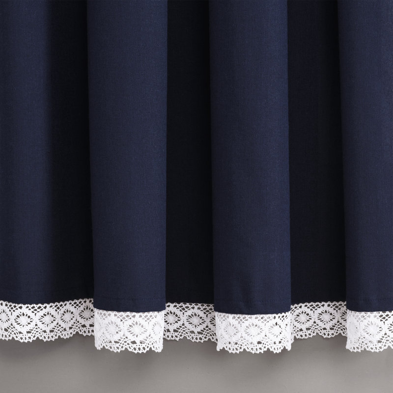 Paire de rideaux semi-transparents Rosalie, L 54 po x L 108 po, Bleu marine