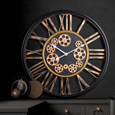 Chualar Glass Digital and Skeleton Wall Clock