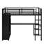 Structure de lit mezzanine en métal avec garde-robe intégrée, bureau et tablettes de rangement-691323664-691323663