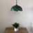 Daveric Tiffany Pendant Lights Fixture Plug in Green Stained Glass Leaves LED Bulbs Included 16”W*16”D*75”H