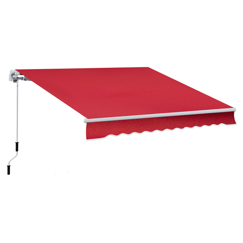 Patio Awning, Canopy Retractable Sun Shade Shelter W/ Manual Crank Handle For Deck, Yard, H 59 po x l 12 po x P 10 po