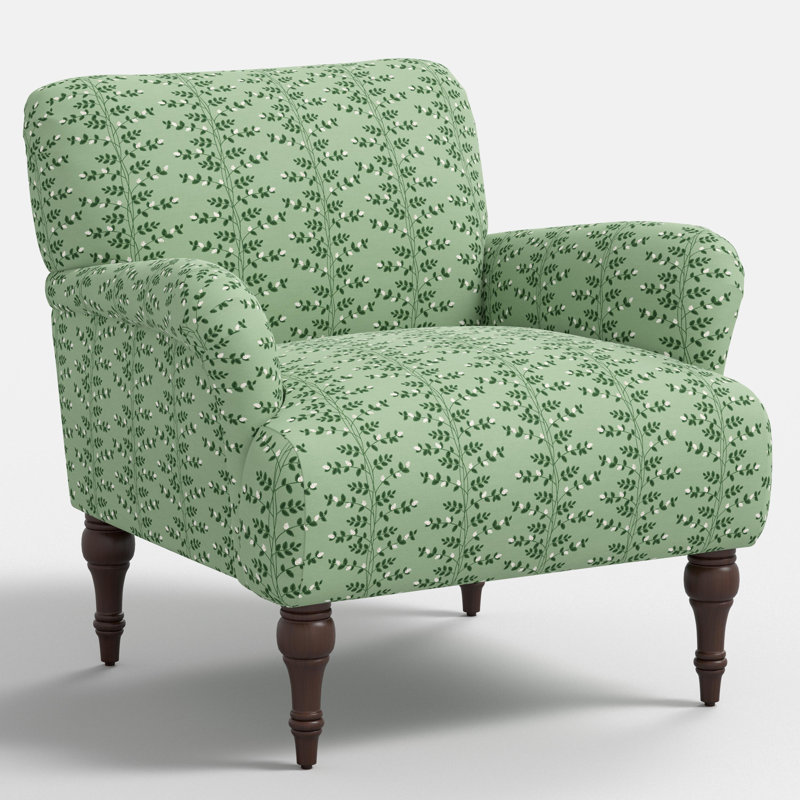 Bristol Armchair In Climbing Vines Green, Espresso, Climbing Vines Green