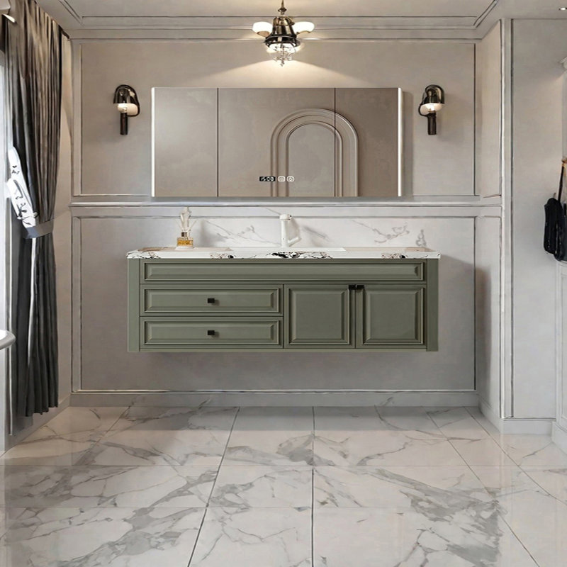 Armoire de salle de bain style français, Vert, 71"