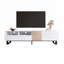 Meuble télé moderne pour téléviseur de 80 po avec double espace de rangement, console multimédia, centre de divertissement avec porte rabattable