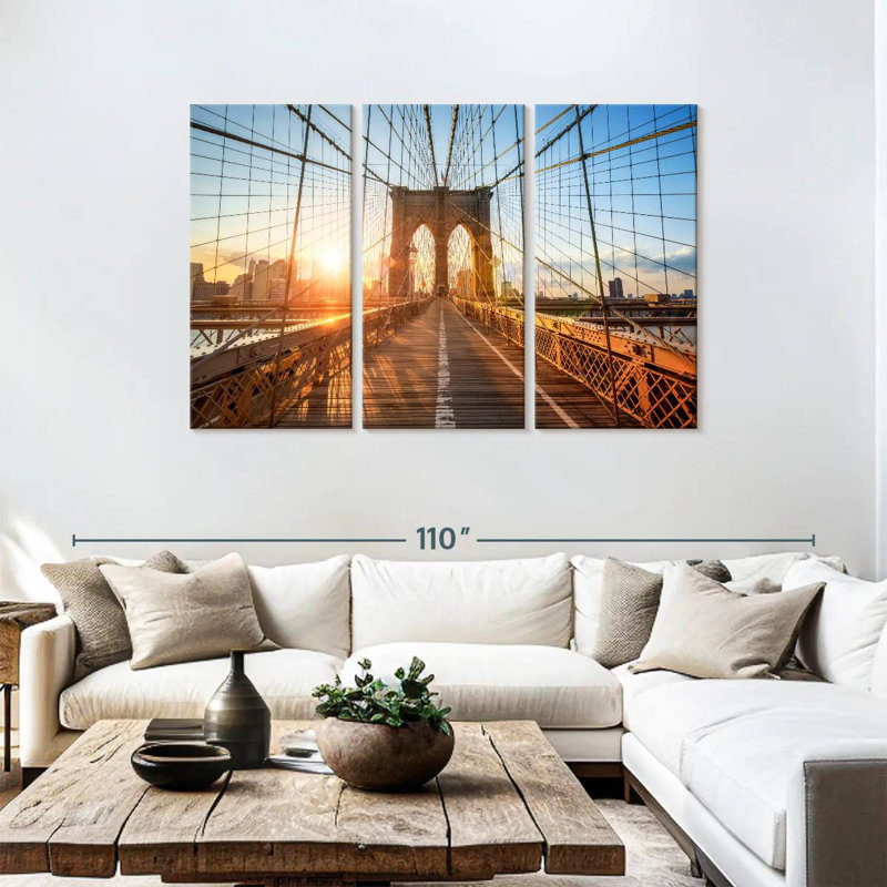 Sebbie Sunlit Brooklyn Bridge, 48" H x 74" W