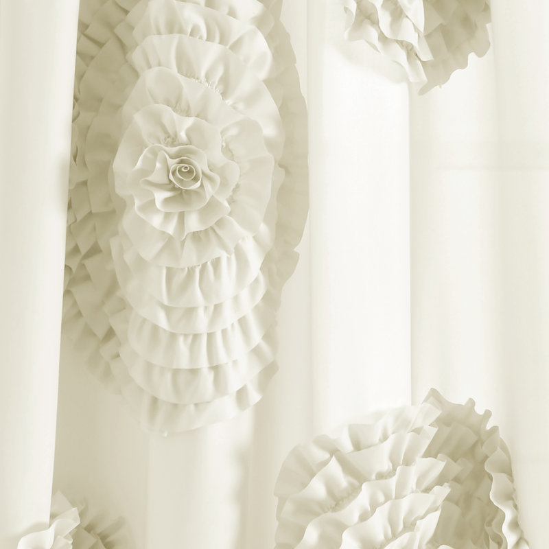 Semi Sheer Single Curtain Panel, Ivory, 54"W x 63"L
