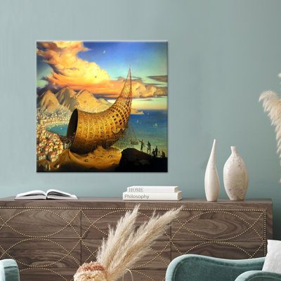 Vladimir Kush Horn of Babel Abstract Art Printed Canvas,1P BlackFramedCanvas