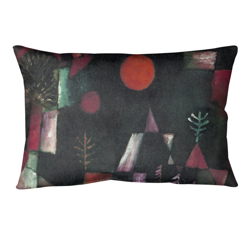 Coussin lombaire full moon, Duvet synthétique, Rouge, 14 po x 10 po