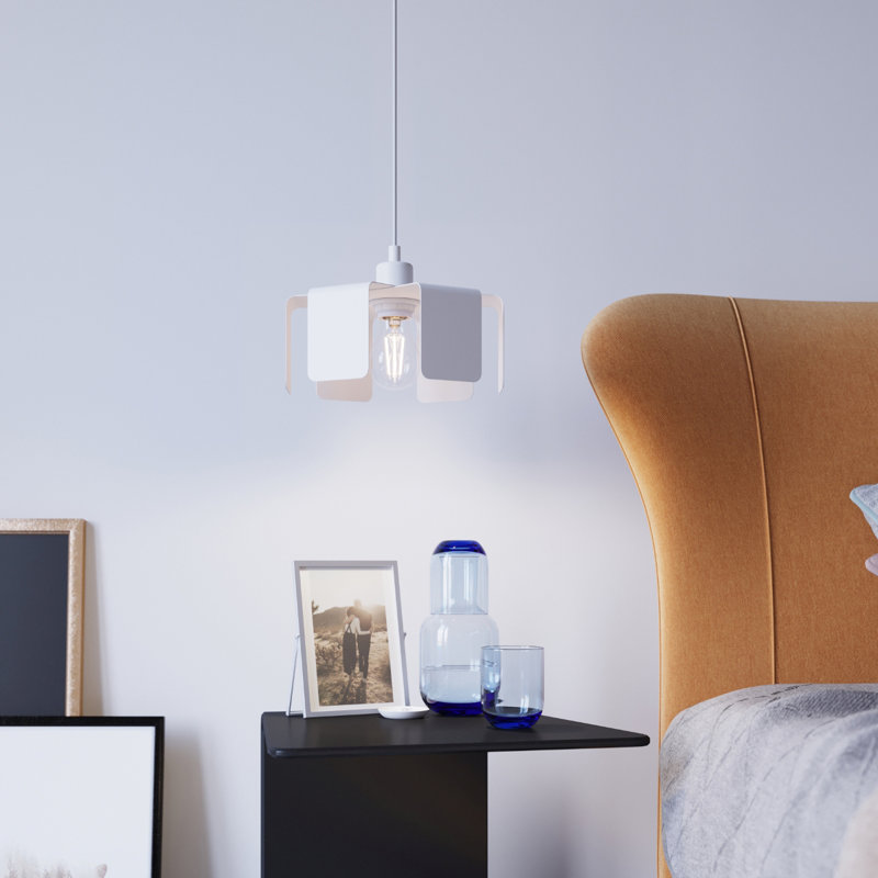 1 - Light Stainless Steel Pendant, White