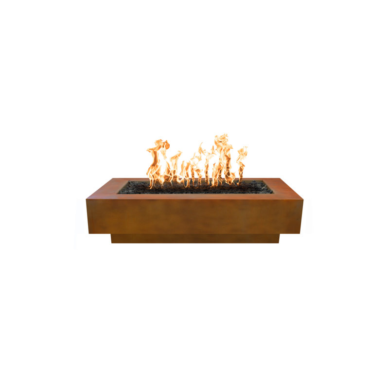 Coronado Stainless Steel Fire Pit, Corten Steel, 15" H x 96" W x 28" D, Propane