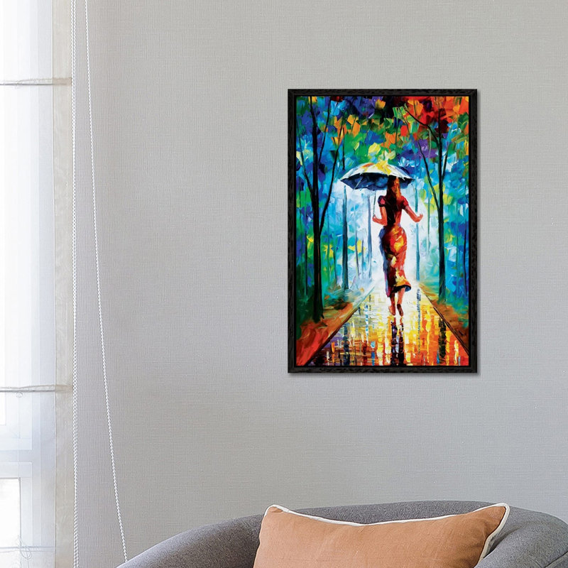 Running Towards Love II by Leonid Afremov - Painting on Canvas, Black Framed Canvas, 66.04 cm H x 45.72 cm W