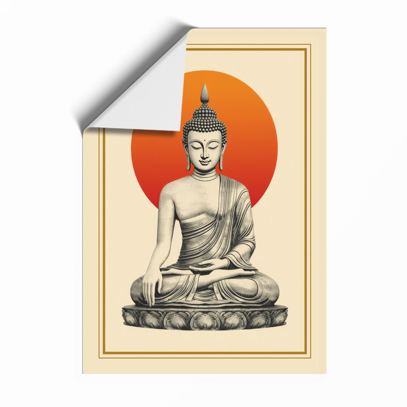 Buddha in Meditation Japandi - Framed Print, A2 - 59.4 x 42.0 cm, Unframed