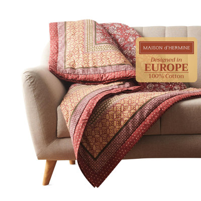 Jeté pour lit Maison d 'Hermine, léger, doux, chaud, respirant, en coton, pour lit, filles, garçons, femmes, hommes, cadeaux, canapé, salon, cadeaux de la Saint-Valentin (60 po x 80 po, Surya - rouge grange)