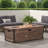 Outdoor Patio Concrete Fire Table, Rectangle Gas Burning 56-Inch Fire Pit - 50,000 BTU, Wood Pattern Fire Table, Brown (Tank Cover Not Included)