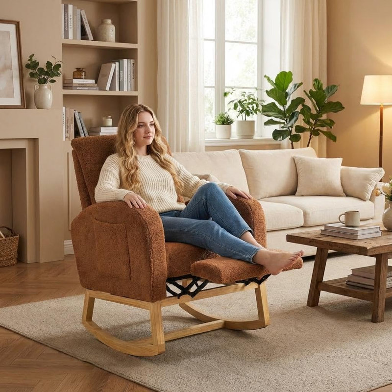 Upholstered Lounge Chair, Brown