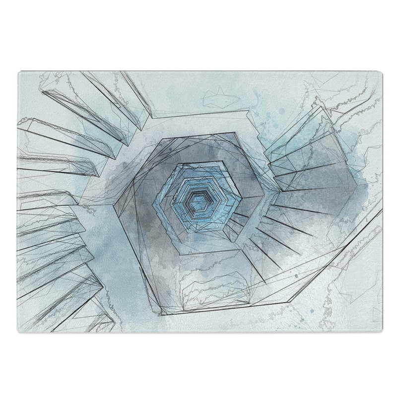 Glass Endless Staircase in Abstract Chopping Board, 39 cm W x 28.5 cm L