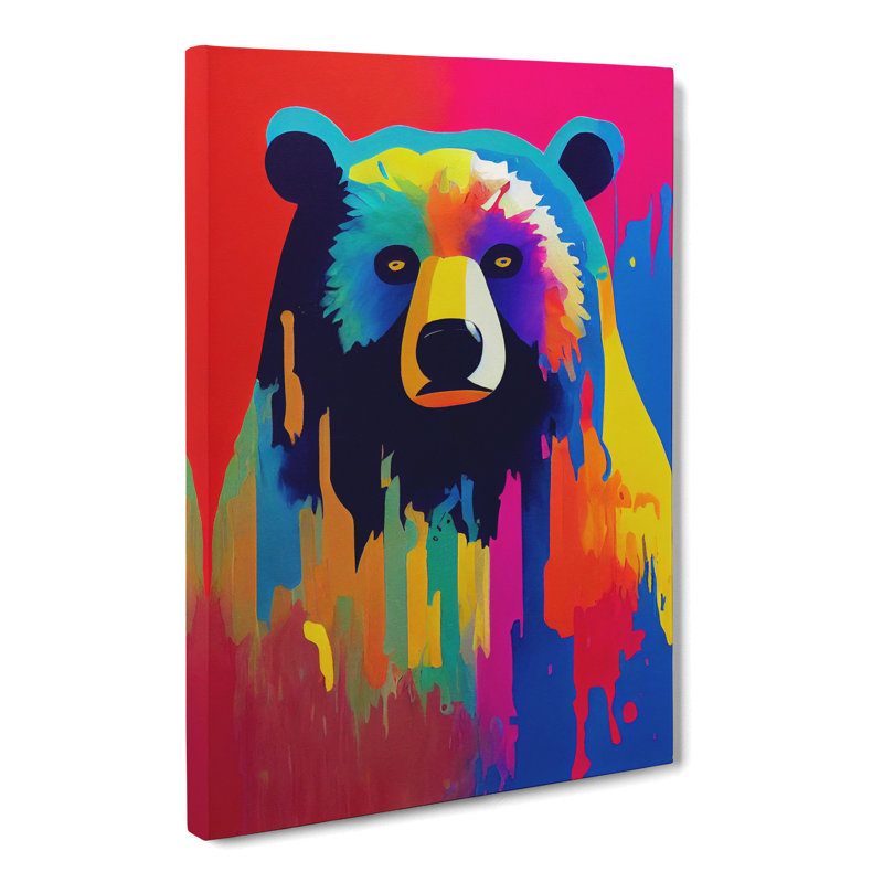 Bear Crayon - Wrapped Canvas, 50cm H x 35cm W x 3cm D