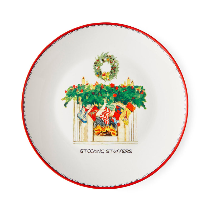 8" Christmas Doodles Plates, Set of 4