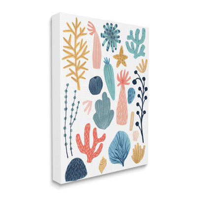 " Coral Reef Ocean Life Playful Pastel Sea Plants "